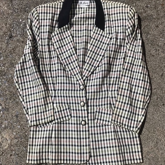 Vintage Jackets & Blazers - Vintage A. Byer L/S B Down Plaid Jacket Blazer Med